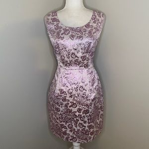 Ezra Purple Metallic Floral Cocktail Dress